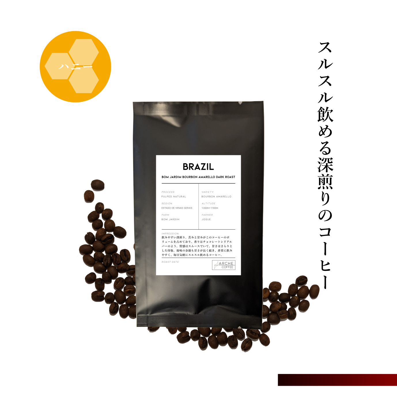 ブラジル ボンジャルディン パルプドナチュラル ダークロースト