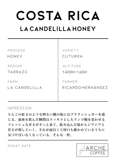 コスタリカ ラ・カンデリージャ ハニー